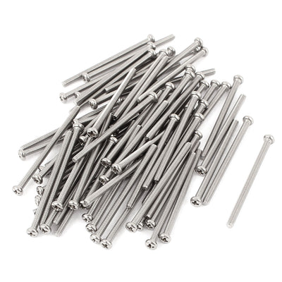 Harfington M2.5 x 40mm 304 Stainless Steel Crosshead Phillips Round Head Screws Bolt 60pcs
