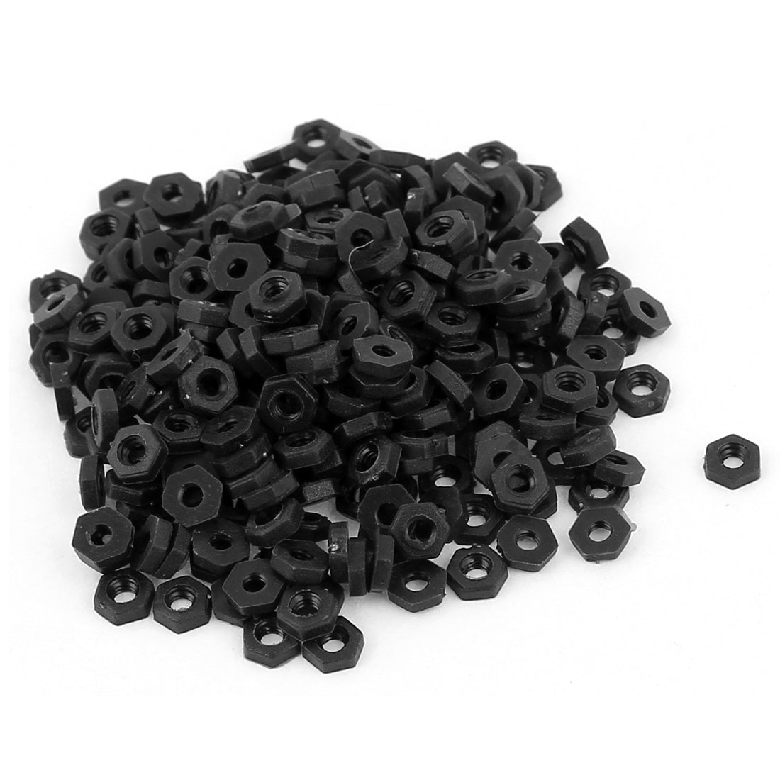 Harfington Metric M2 Thread Nylon Insert Lock Screw Fastener Hexagon Hex Nuts Black 100pcs