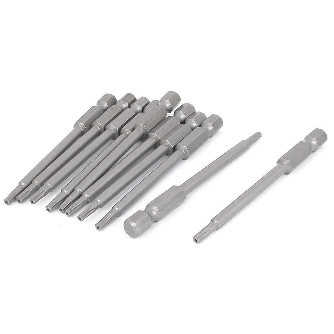 Harfington 10pcs 1/4" Hex Shank 2.5mm Tip T10 Magnetic Torx Security Screwdriver Bits 75mm