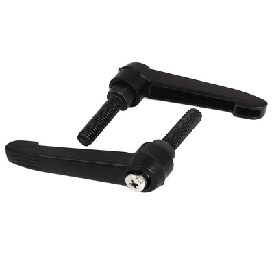 Harfington M8 x 30mm Thread Lathe Machinery Adjustable Clamping Handle Lever Jig Knob 2pcs