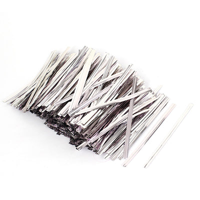 Harfington 1600 Pcs Silver Tone 8cm Length Candy Bread Bags Packaging Twist Cable Tie
