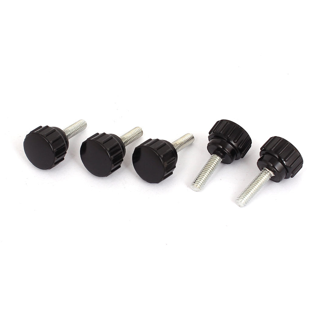 Harfington M4x15mm Male Threaded Screw on Plastic Round Head Clamping Knob Grip 5pcs