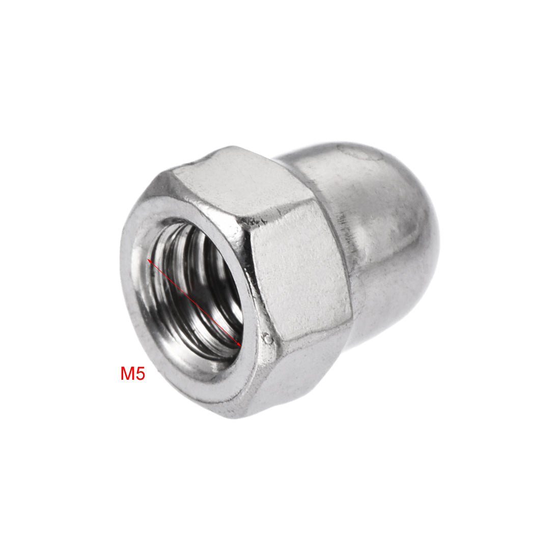 Harfington M5 Thread Dia Stainless Steel Dome Head Cap Acorn Hex Nuts Silver Tone 30Pcs