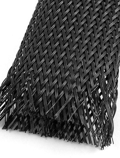 Harfington 13Ft 3.9M Long 30mm Width Black Nylon Expandable Sleeving Cable Cover Wire Protector