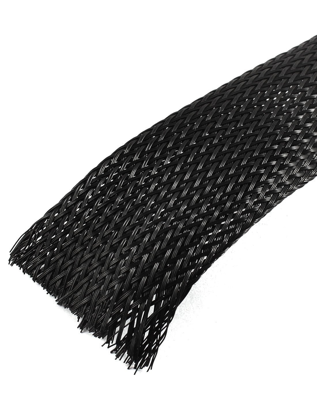 Harfington 15Ft 4.6M Long 30mm Width Black Nylon Expandable  Sleeving Cable Cover Wire Wrap