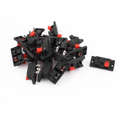 Harfington 19 Pcs 2 Way Spring Push Release Connector Amplifier Speaker Terminal Strip Block