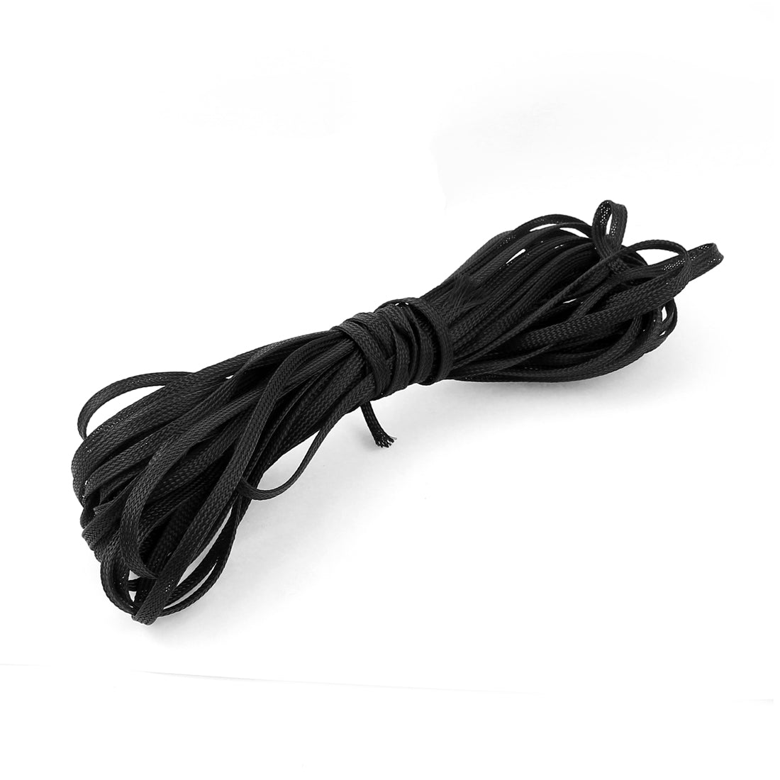 Harfington 16.5M 54ft Long 7mm Width Black Nylon Expandable Overbraid Cable Braided Sleeving Wire Conduit