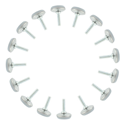 uxcell Uxcell M6x24mm Adjustable Thread 29mm Base Screw On Furniture Glide Leveling Feet 16Pcs