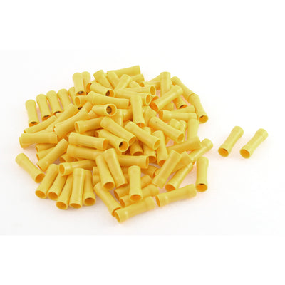 Harfington 180pcs BV5 12-10AWG Yellow Crimp Insulated Straight Connector Terminals