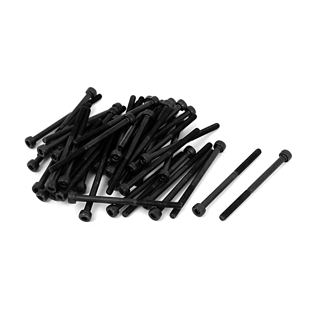 Harfington M3x45mm 12.9 Alloy Steel Hex Bolt Socket Head Cap Machine Screws Black 50Pcs