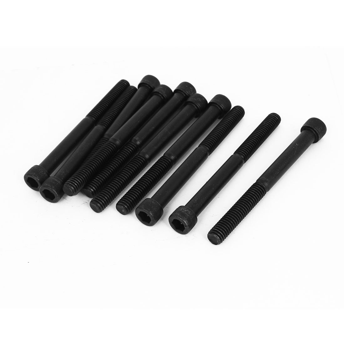 Harfington 3/8"x4" 12.9 Alloy Steel Hex Bolt Socket Head Cap Machine Screws Black 10Pcs