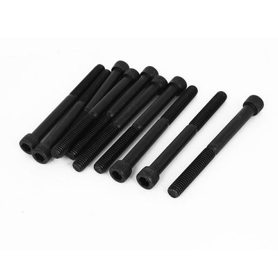 Harfington 3/8"x4" 12.9 Alloy Steel Hex Bolt Socket Head Cap Machine Screws Black 10Pcs