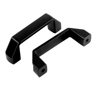 Harfington Uxcell Black Metal Rectangle Recessed Flush Pull Handle Drawer Cabinet Knob Grip 5.4" 13.8cm Length 2pcs