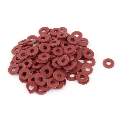Harfington 100Pcs 3 x 8 x 1mm Fiber Motherboard Insulating Washers Red