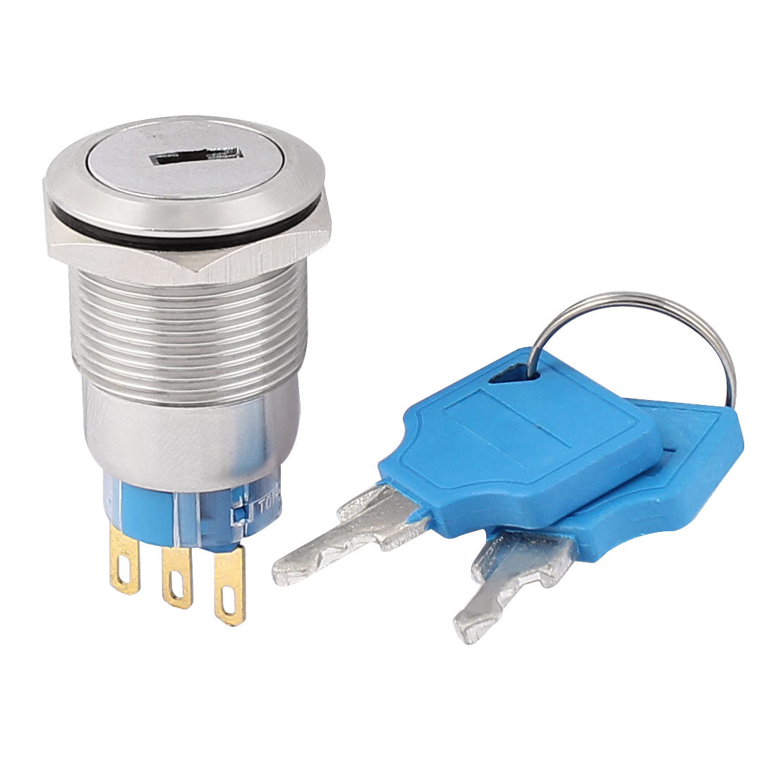 Harfington 19mm 3 Pin SPDT NO/NC 2 Positions Latching Keylock Switch