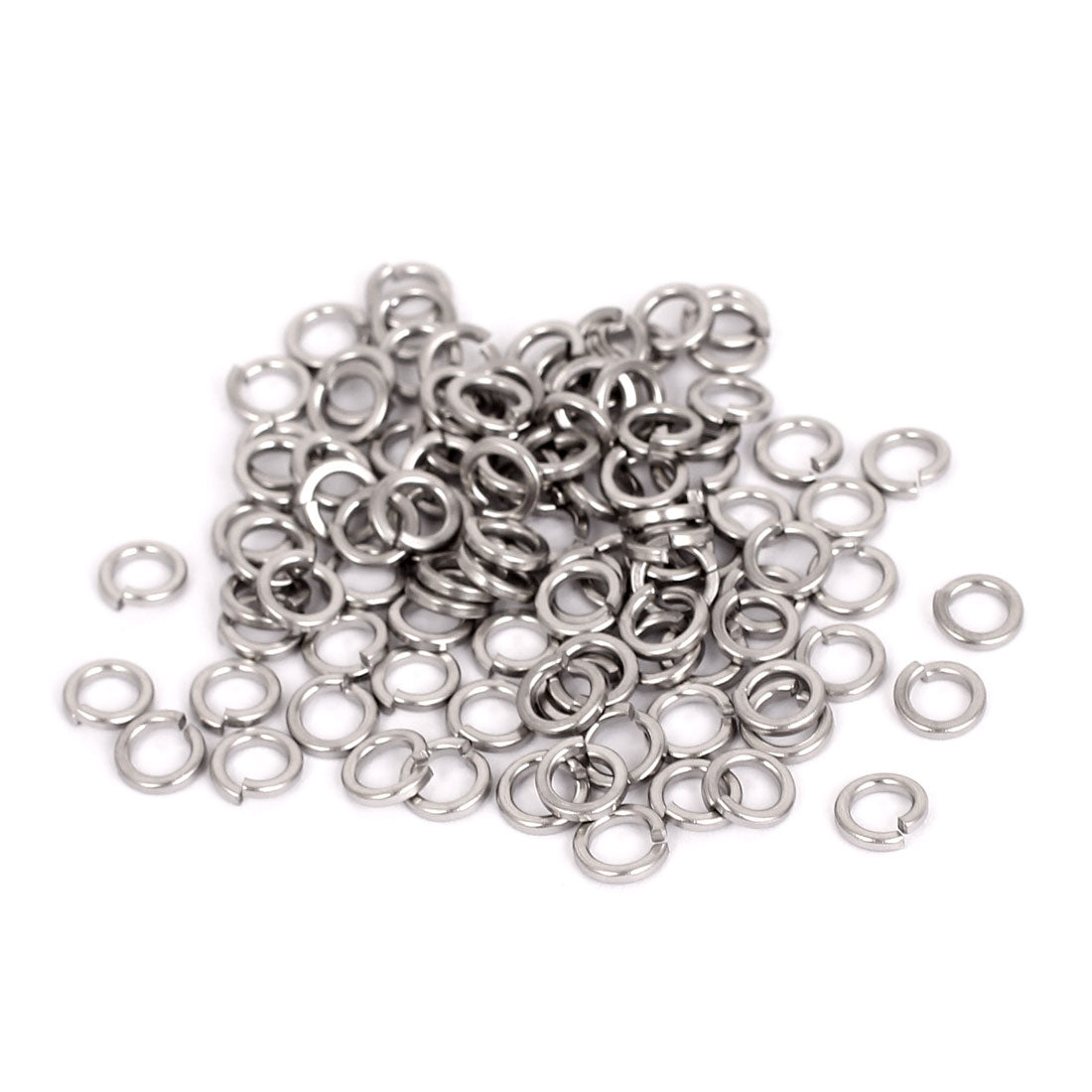 Harfington 100pcs 304 Stainless Steel Split Lock Spring Washers M4 Screw Gasket Pad