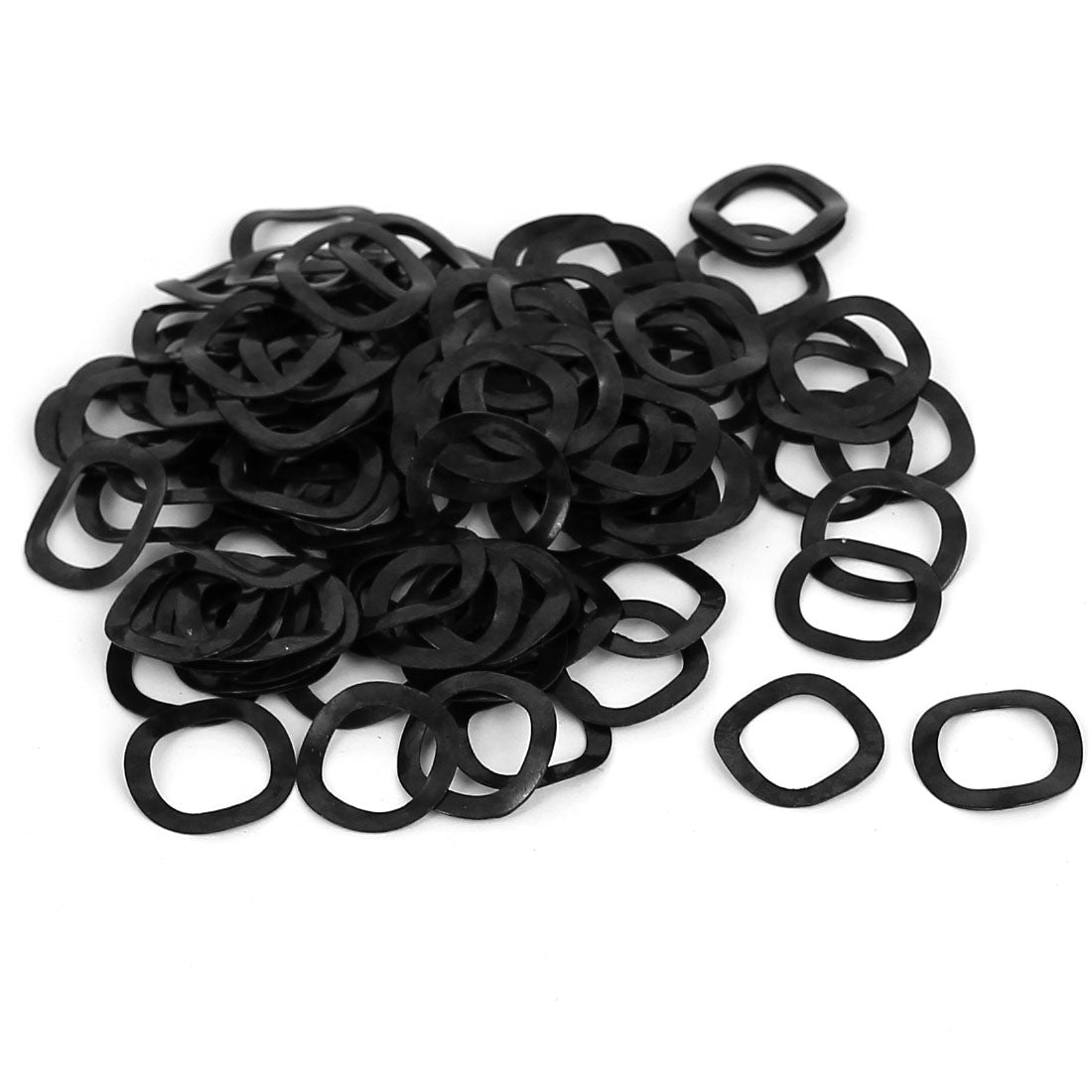 Harfington 100pcs Black Metal Wavy Wave Crinkle Spring Washers 10mm x 15mm x 0.3mm