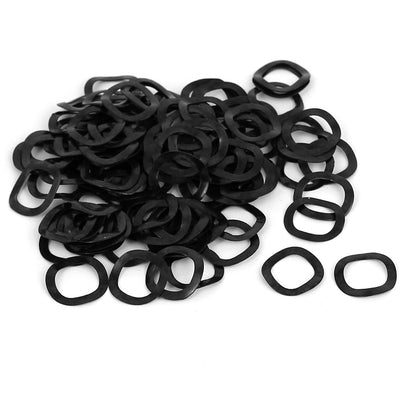 Harfington 100pcs Black Metal Wavy Wave Crinkle Spring Washers 10mm x 15mm x 0.3mm