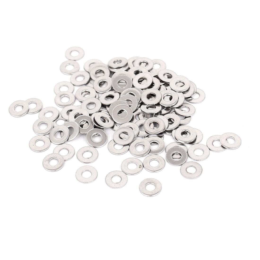 Harfington 100Pcs M2.5x6mmx0.5mm Stainless Steel Metric Round Flat Washer for Bolt Screw