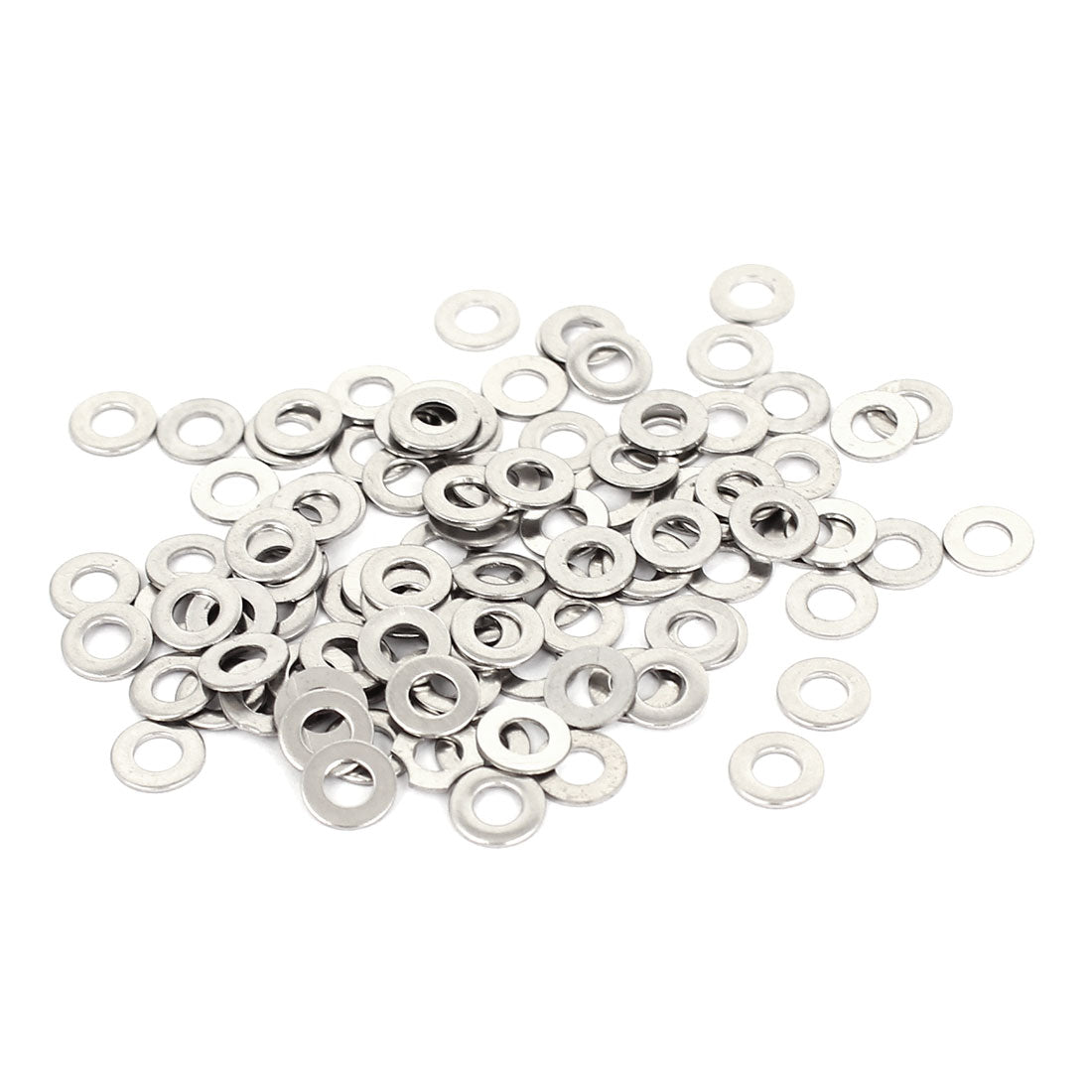 Harfington 100Pcs M3x6mmx0.5mm Stainless Steel Metric Round Flat Washer for Bolt Screw
