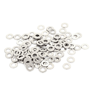 Harfington 100Pcs M3x6mmx0.5mm Stainless Steel Metric Round Flat Washer for Bolt Screw