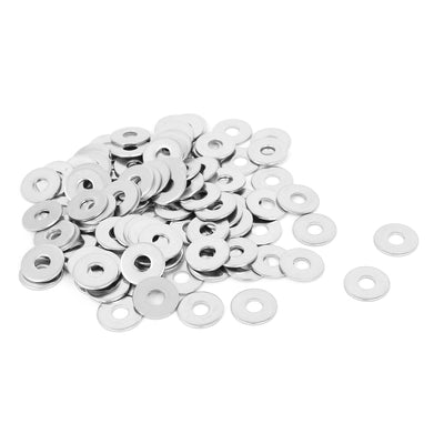 Harfington 100Pcs M5x15mmx1.2mm Stainless Steel Metric Round Flat Washer for Bolt Screw