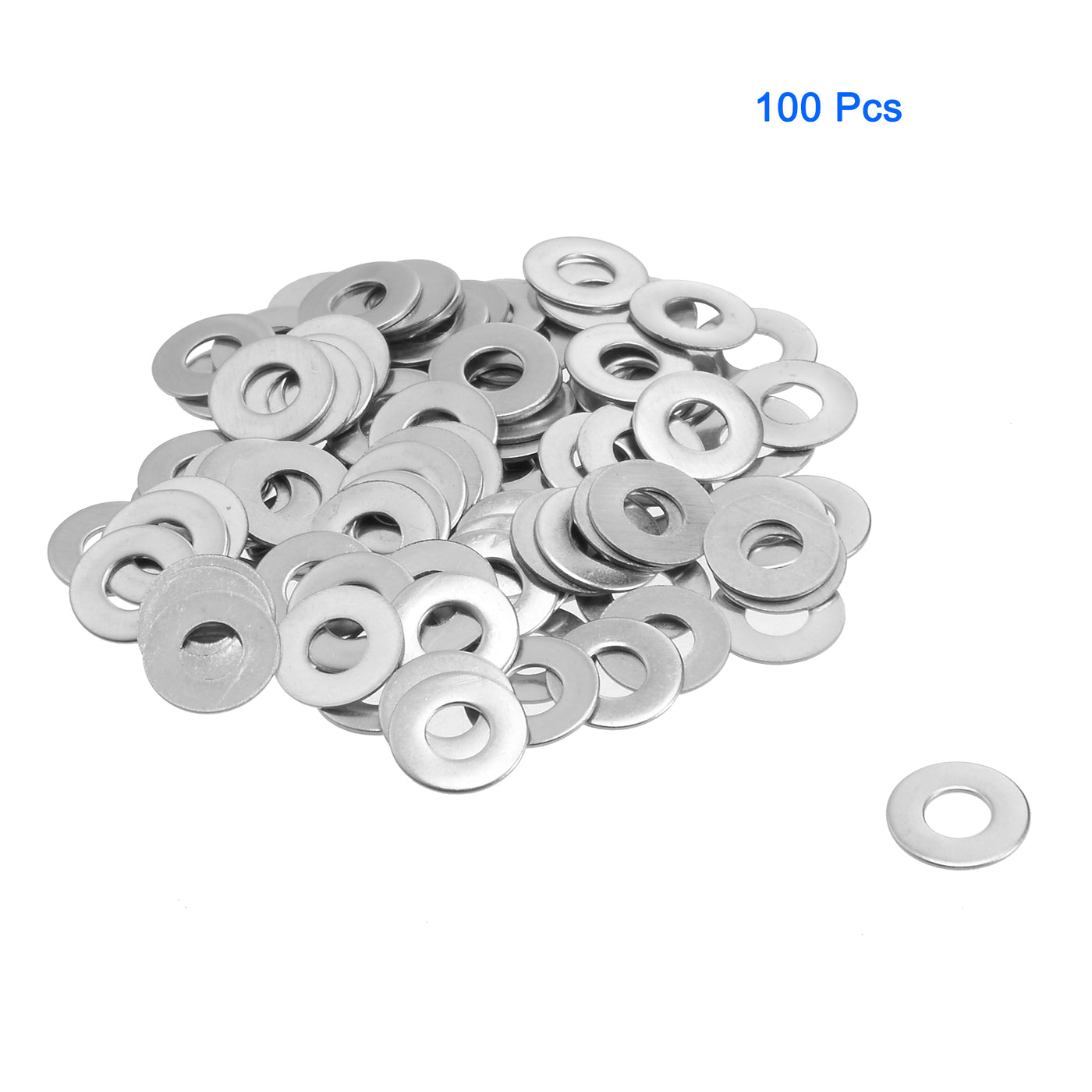 Harfington 100Pcs M4x10mmx0.5mm Stainless Steel Metric Round Flat Washer for Bolt Screw