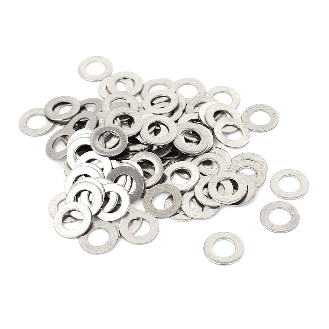 Harfington 100Pcs M5x10mmx0.5mm Stainless Steel Metric Round Flat Washer for Bolt Screw