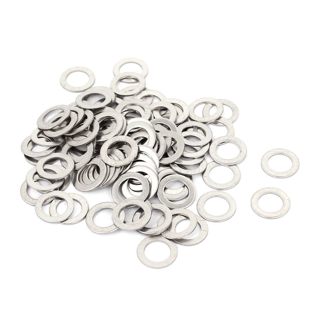 Harfington 100Pcs M6x10mmx0.5mm Stainless Steel Metric Round Flat Washer for Bolt Screw