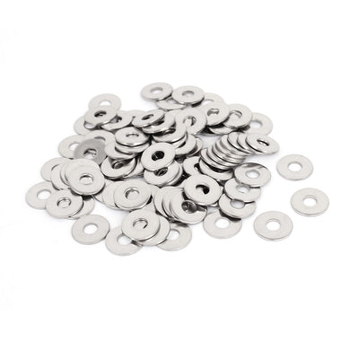 Harfington 100Pcs M6x18mmx1.5mm Stainless Steel Metric Round Flat Washer for Bolt Screw