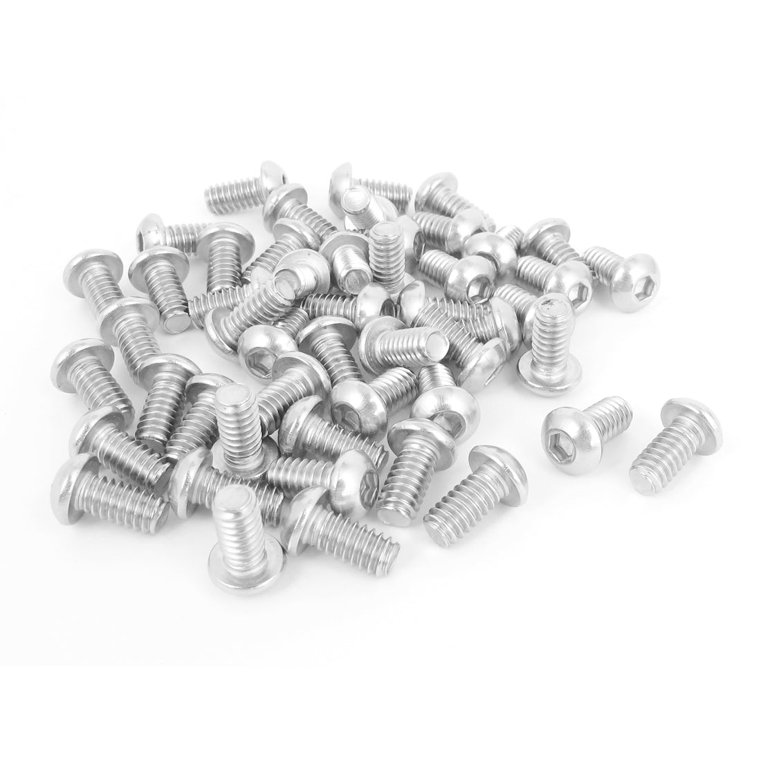 Harfington 50pcs 1/4"-20x1/2" Stainless Steel Hex Socket Button Head Bolts Screws