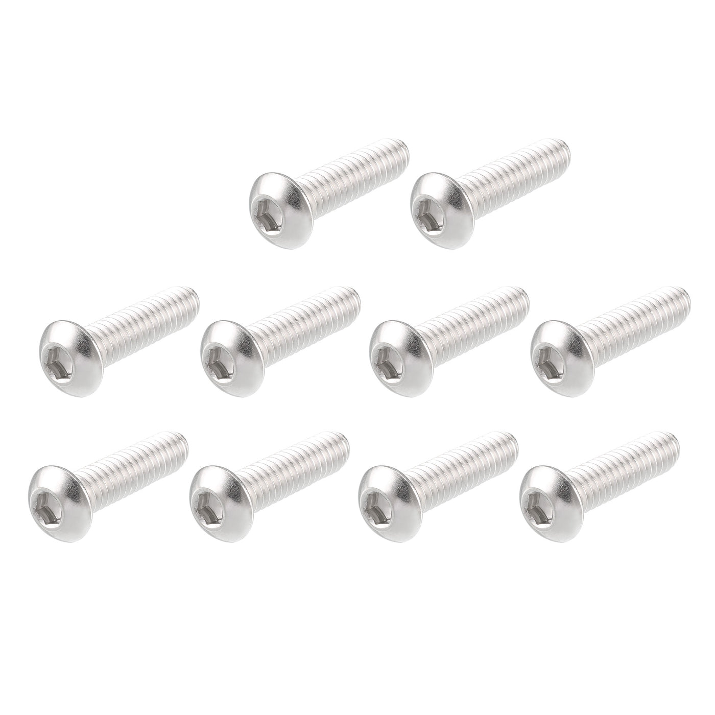 Harfington 50pcs 1/4"-20UNC x1" Stainless Steel Hex Socket Button Head Bolts Screws