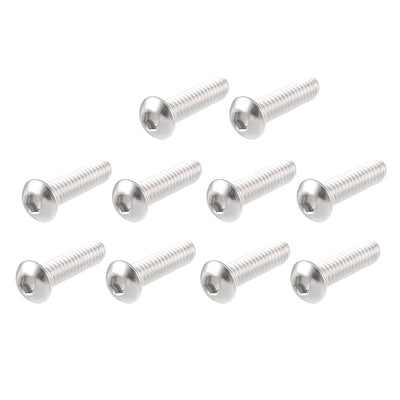 Harfington 50pcs 1/4"-20UNC x1" Stainless Steel Hex Socket Button Head Bolts Screws