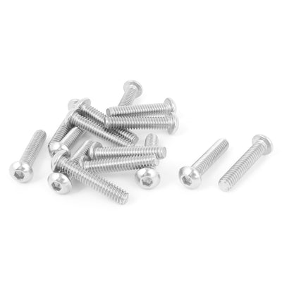 Harfington 15pcs 1/4"-20x1-1/4" Stainless Steel Hex Socket Button Head Bolts Screws