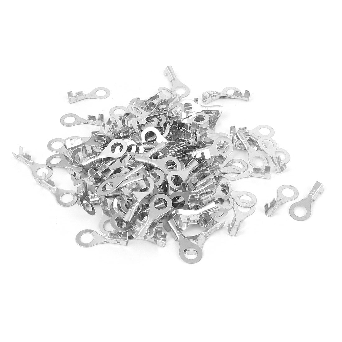 Harfington 140 Pcs Non Insulated Ring Crimp Terminal Wire Connectors for 4.2mm Diameter Stud