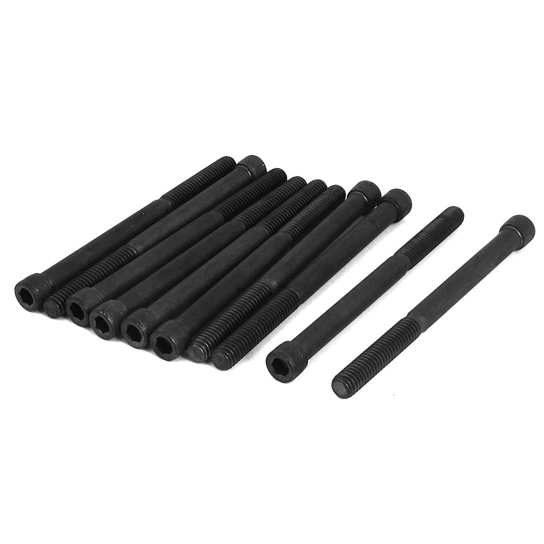 Harfington 5/16"-18x4" 12.9 Alloy Steel Hex Socket Head Cap Screws Bolts Black 10Pcs