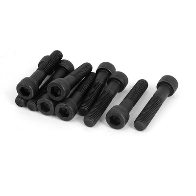 Harfington M10x50mm Metric 12.9 Alloy Steel Hex Socket Head Cap Screws Bolts Black 10Pcs