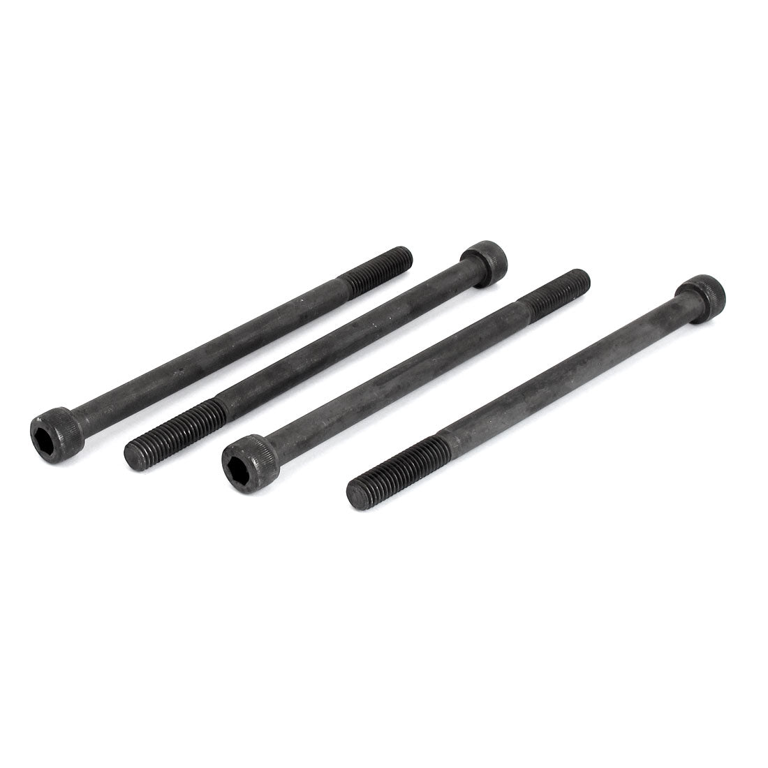 Harfington M10x160mm Metric 12.9 Alloy Steel Hex Socket Head Cap Screws Bolts Black 4Pcs