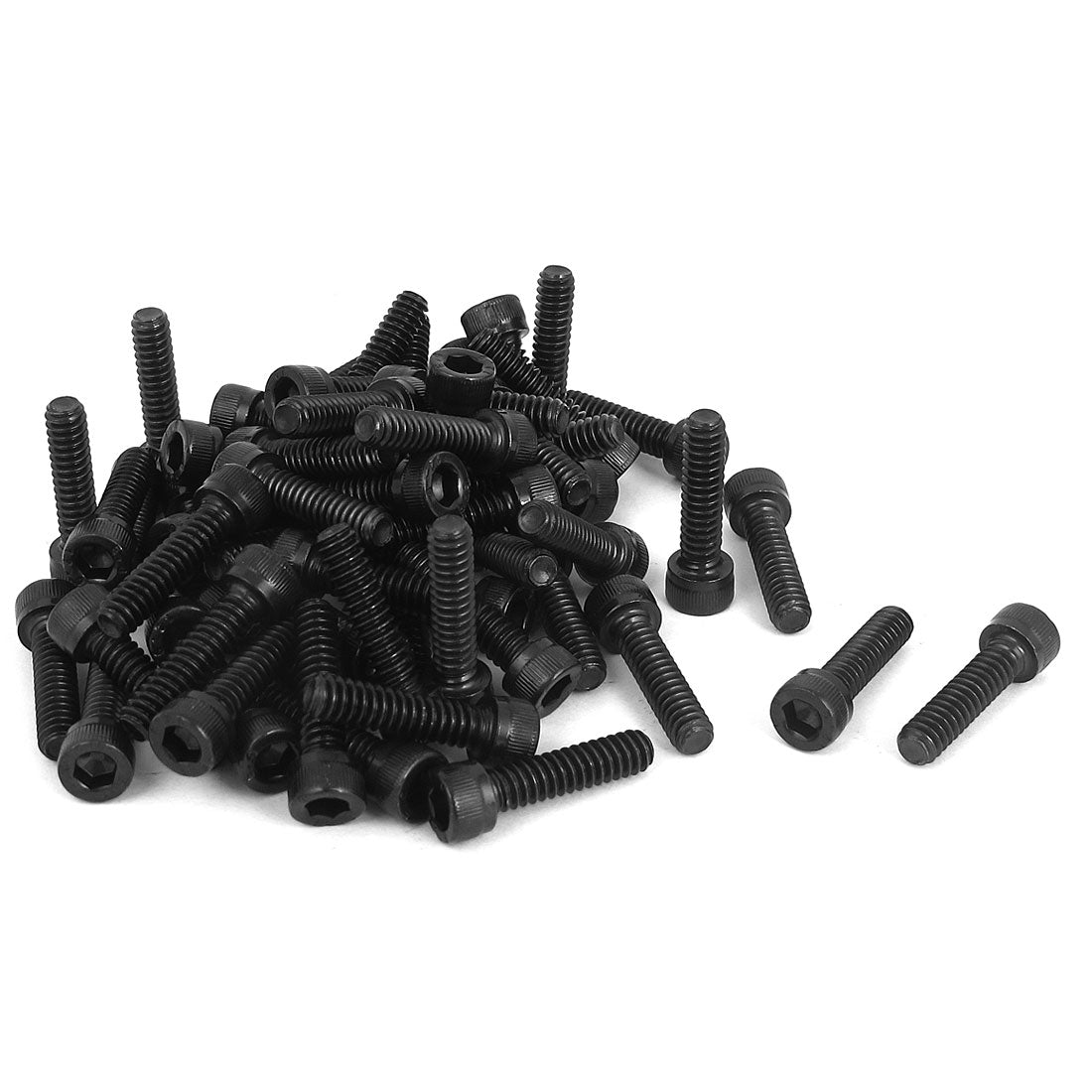 Harfington 3/16"-24x3/4" 12.9 Alloy Steel Hex Socket Head Cap Screws Bolts Black 100Pcs