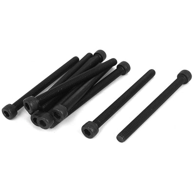 Harfington M8 x 100mm 12.9 Alloy Steel Machine Bolt Hex Socket Head Cap Screws Black 10pcs