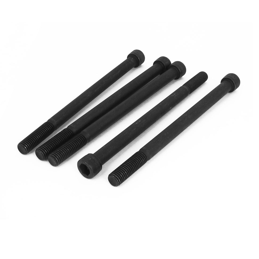 Harfington M12 x 180mm 12.9 Alloy Steel Hex Socket Head Cap Screw Bolt Black 5pcs