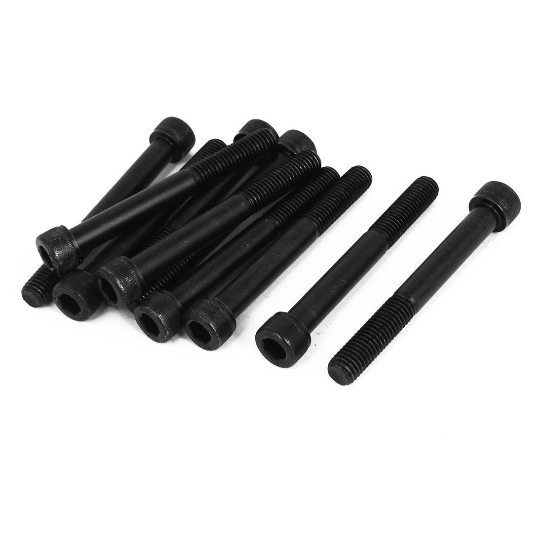 Harfington M10 x 85mm 12.9 Alloy Steel Hex Socket Head Cap Screw Bolt Black 10pcs