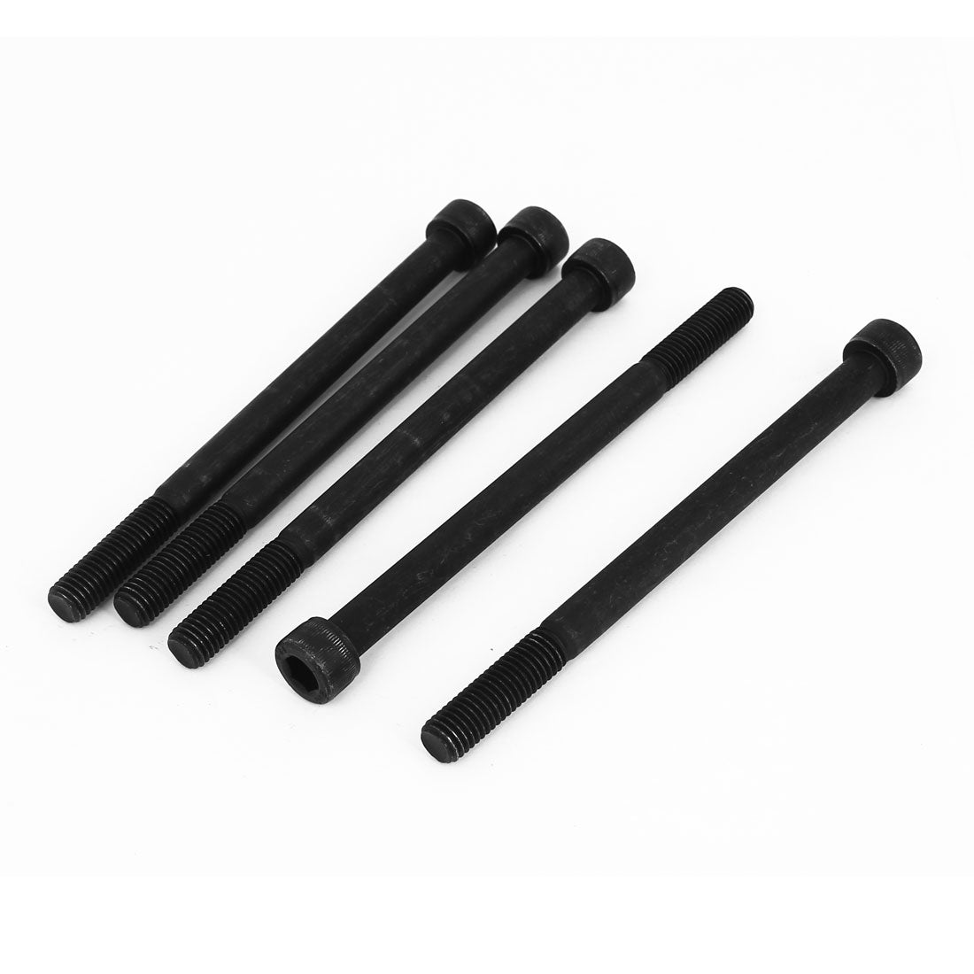 Harfington M10 x 140mm 12.9 Alloy Steel Hex Socket Head Cap Screw Bolt Black 5pcs