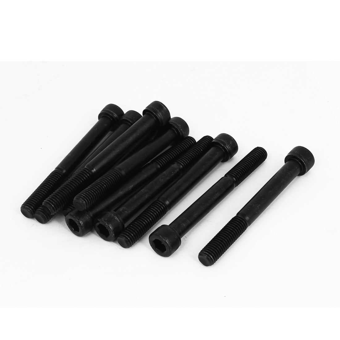 Harfington M10 x 90mm 12.9 Alloy Steel Hex Socket Head Cap Screw Bolt Black 10pcs