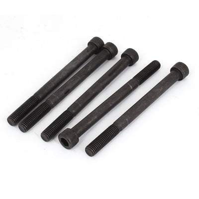 Harfington M10 x 120mm 12.9 Alloy Steel Hex Socket Head Cap Screw Bolt Black 5pcs