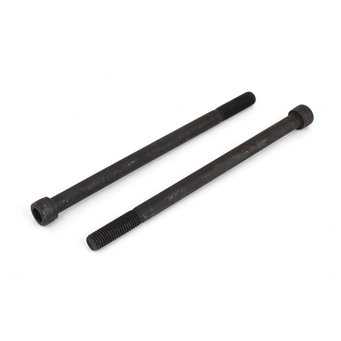 Harfington M12 x 200mm 12.9 Alloy Steel Hex Socket Head Cap Screw Bolt Black 2pcs