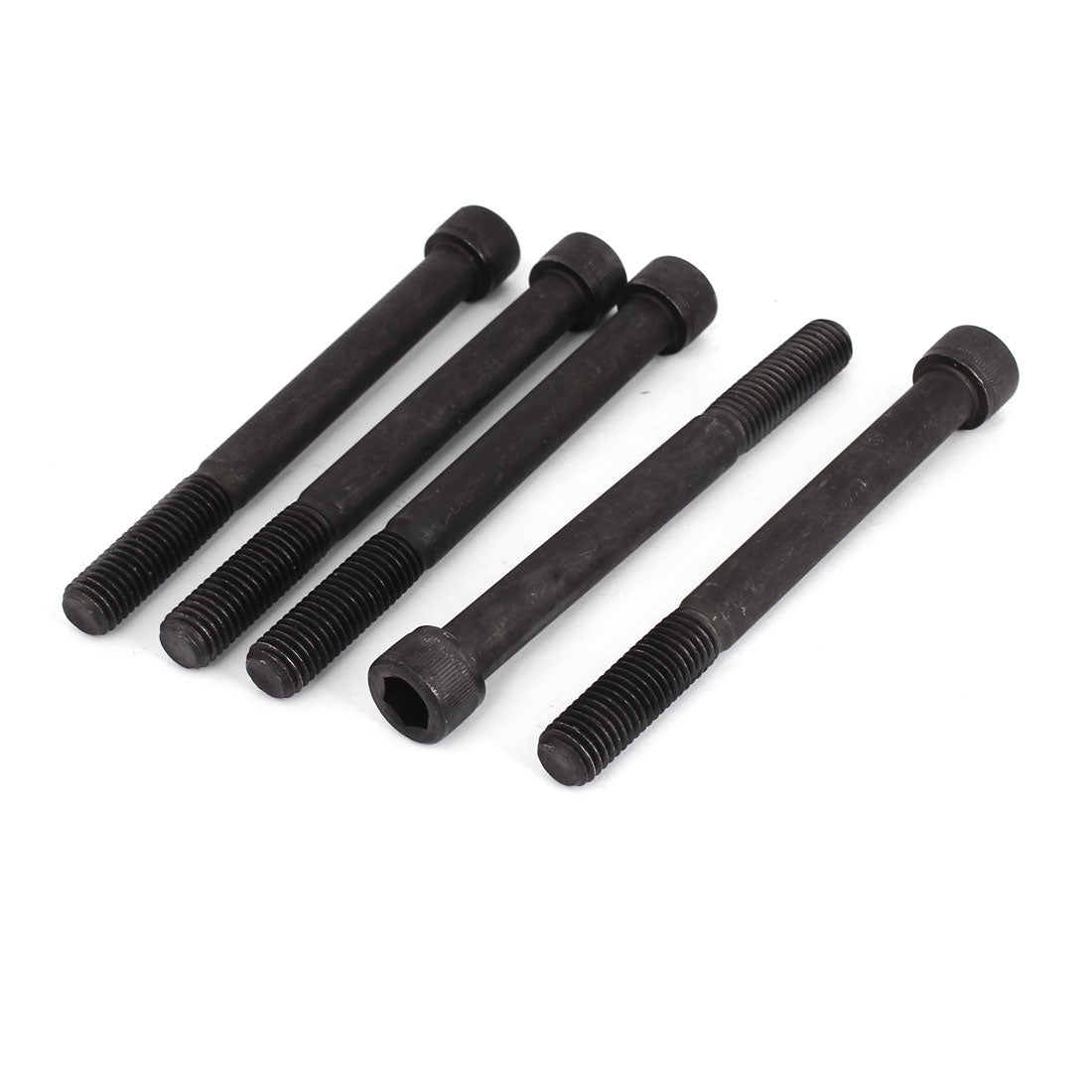 Harfington M12 x 120mm 12.9 Alloy Steel Hex Socket Head Cap Screw Bolt Black 5pcs