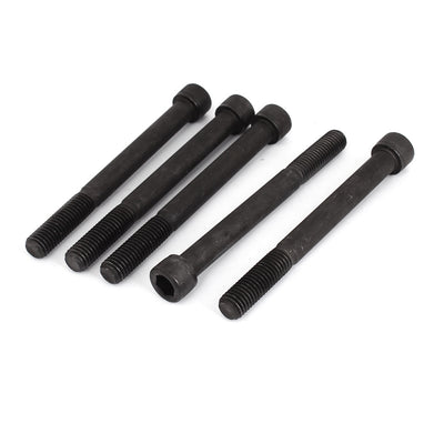 Harfington M12 x 120mm 12.9 Alloy Steel Hex Socket Head Cap Screw Bolt Black 5pcs