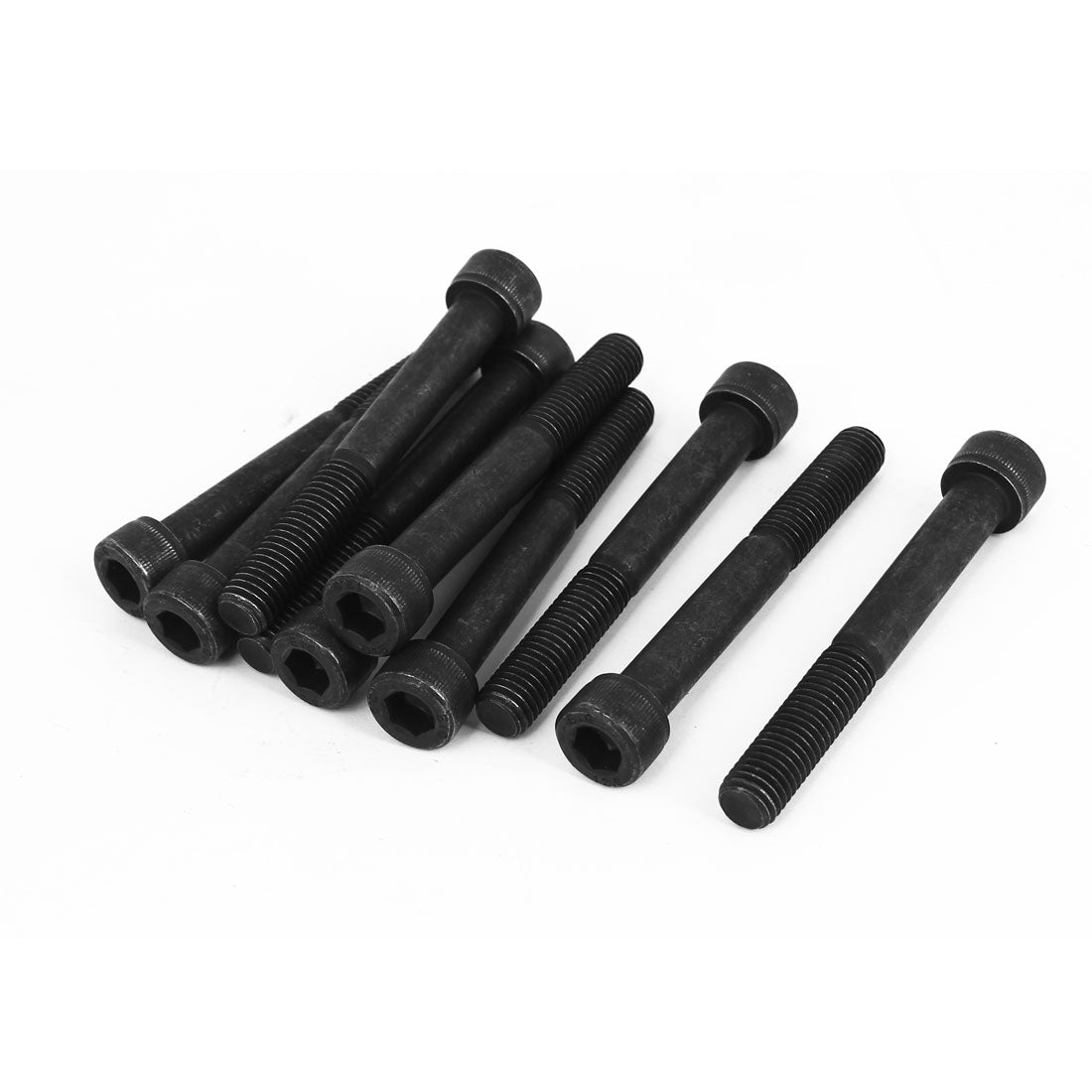 Harfington M10 x 80mm 12.9 Alloy Steel Hex Socket Head Cap Screw Bolt Black 10pcs
