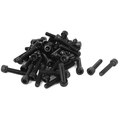 Harfington M5 x 25mm 12.9 Alloy Steel Machine Bolt Hex Socket Head Cap Screws Black 100pcs